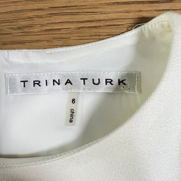 Trina Turk Womens Color Block Sheath Dress Size 6‎ Minimalist Career Preppy - Picture 3 of 5